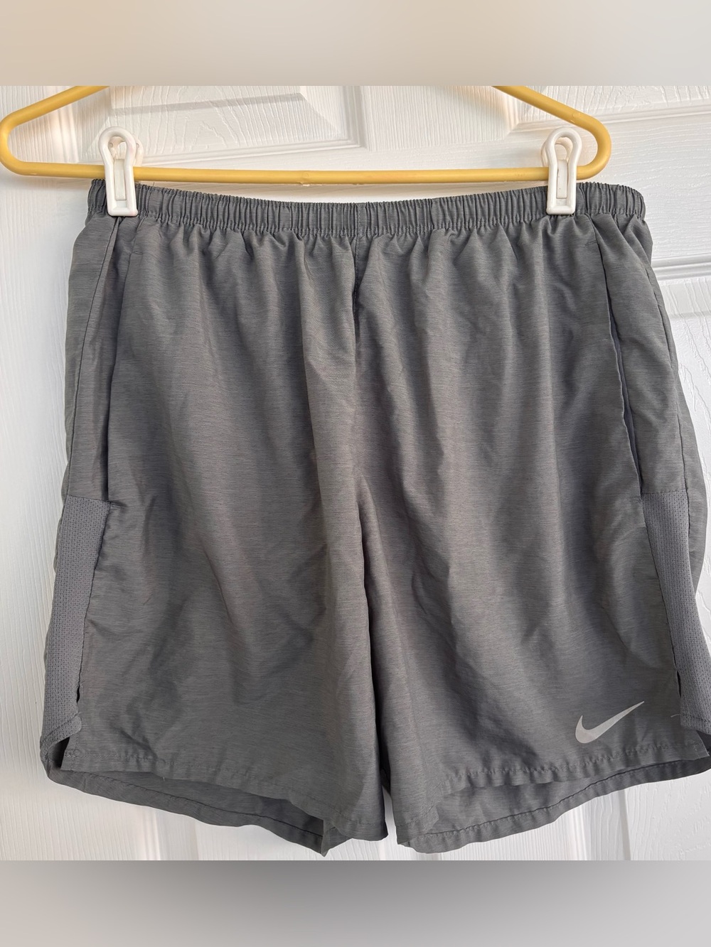 Nike Men’s Gray Athletic Shorts with Reflective Swoosh